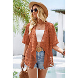 See Through Swiss Dot Loose Kimono - MVTFASHION.COM