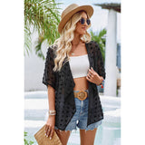 See Through Swiss Dot Loose Kimono - MVTFASHION.COM