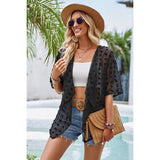 See Through Swiss Dot Loose Kimono - MVTFASHION.COM