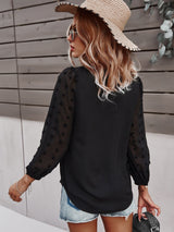 Silk Chiffon Puff Sleeve Blouse - MVTFASHION