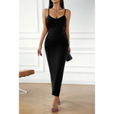 Solid High Rise Fit Fishtail Side Open Full Dress - MVTFASHION