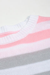 Striped Color Block Women's Sweater - Cozy and Stylish - MVTFASHION