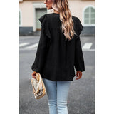 Swiss Dot Ruffle Trim Lantern Sleeve Blouse - MVTFASHION.COM