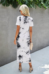 Tie-Dye Asymmetric Hem Dress - MVTFASHION