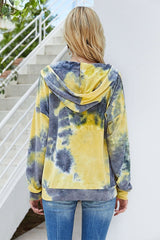 Trendy Tie Dye Zip Hoodie - MVTFASHION.COM