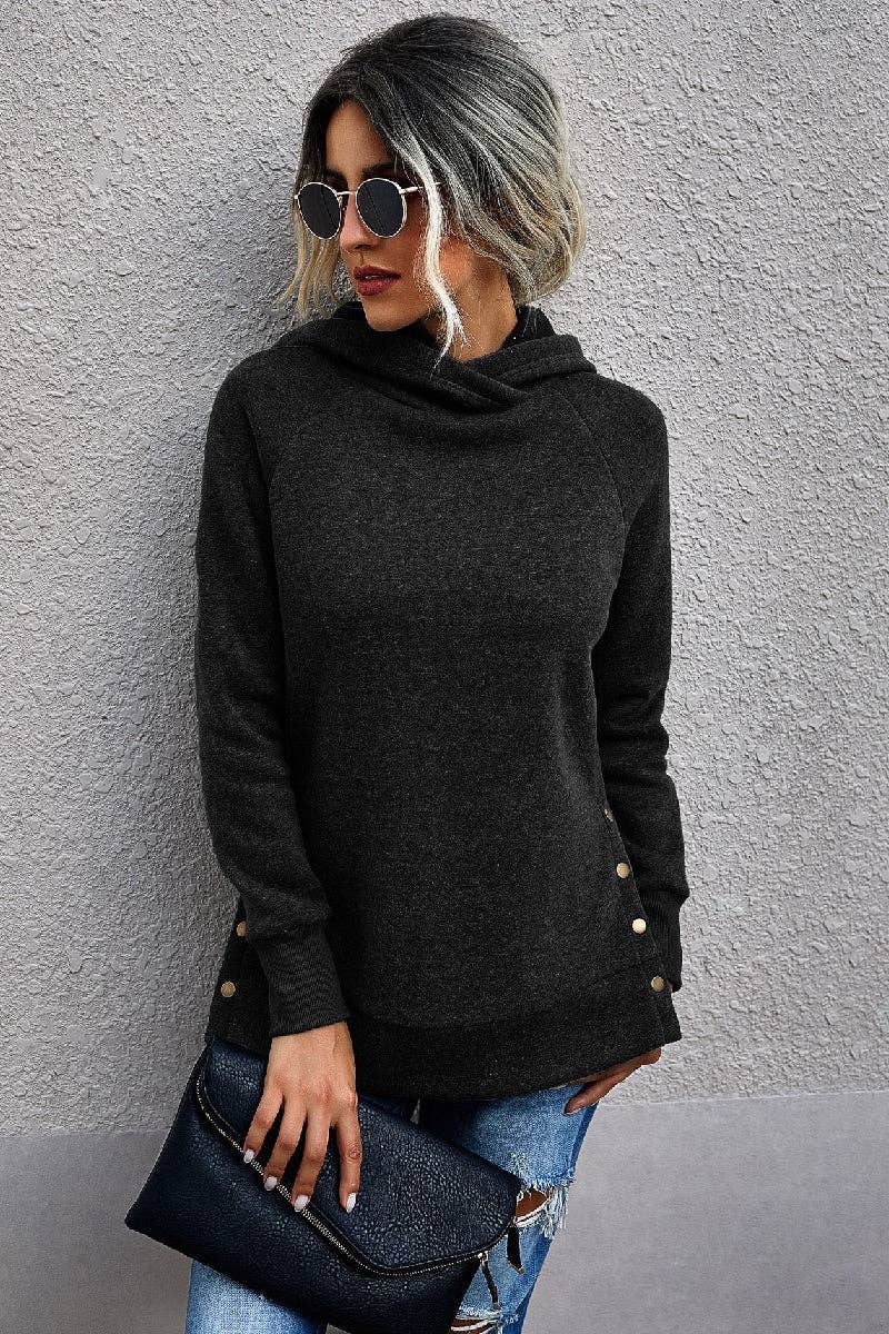 Turtle Neck Solid Loose Sweater - MVTFASHION