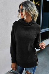 Turtle Neck Solid Loose Sweater - MVTFASHION