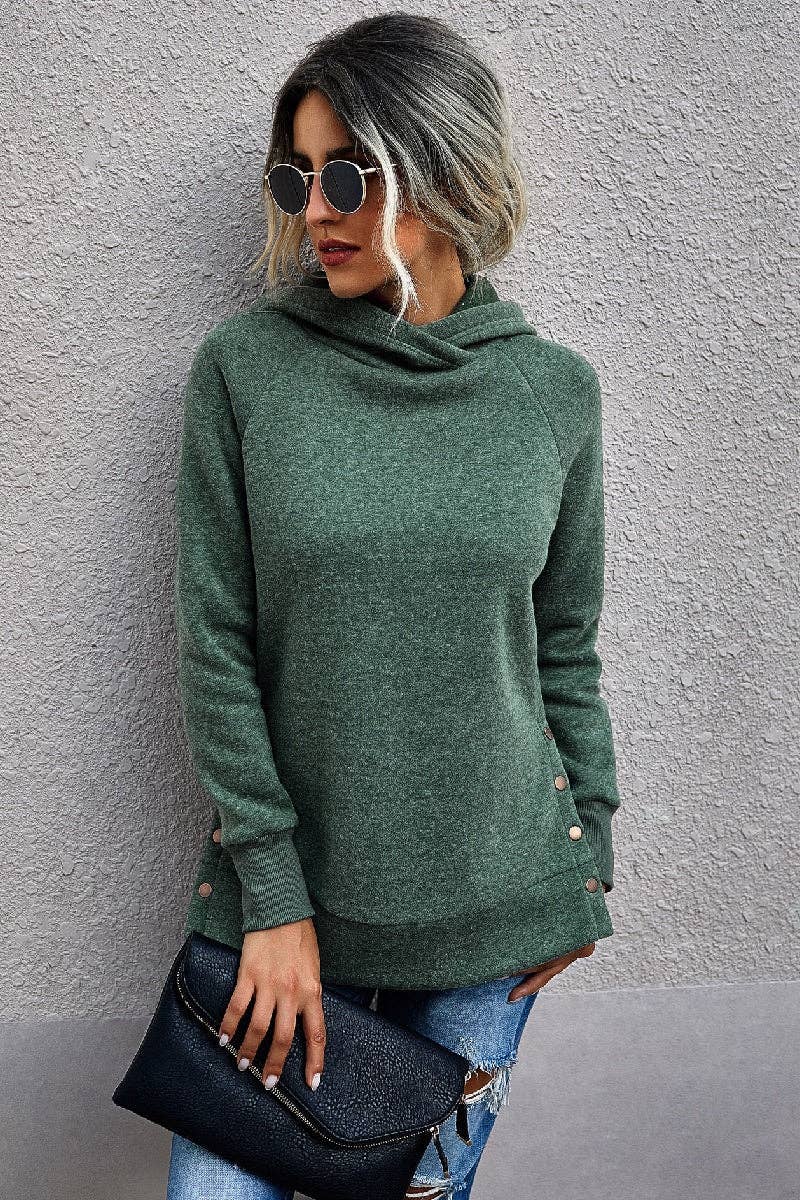Turtle Neck Solid Loose Sweater - MVTFASHION