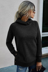 Turtle Neck Solid Loose Sweater - MVTFASHION