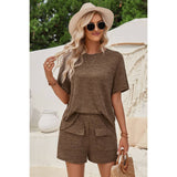 Two Pieces Pocket Trim Solid Loose Fit Sets - MVTFASHION.COM