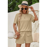 Two Pieces Pocket Trim Solid Loose Fit Sets - MVTFASHION.COM