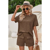 Two Pieces Pocket Trim Solid Loose Fit Sets - MVTFASHION.COM