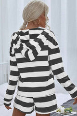 V Neck Striped Long Sleeve 2 Pieces - MVTFASHION