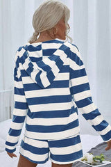 V Neck Striped Long Sleeve 2 Pieces - MVTFASHION