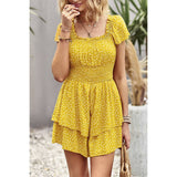 Whimsical Wildcat Flutter Sleeve Romper - MVTFASHION.COM