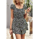 Whimsical Wildcat Flutter Sleeve Romper - MVTFASHION.COM