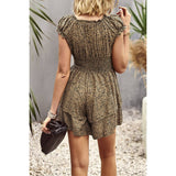 Whimsical Wildcat Flutter Sleeve Romper - MVTFASHION.COM