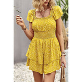 Whimsical Wildcat Flutter Sleeve Romper - MVTFASHION.COM