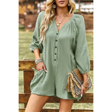 Whispering Breeze Linen Romper - MVTFASHION.COM