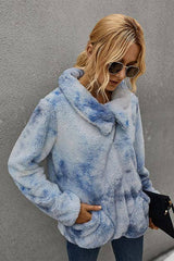 Zip-up Tie Dye Pullover Sweatshirt - MVTFASHION